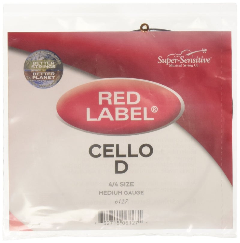 Super Sensitive Red Label 6127 Cello D String, 4/4, 1/2, 1/4, 1/8, 3/4, 4/4 - Image 1